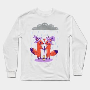 Fox Witches Getting Married in the Rain Long Sleeve T-Shirt